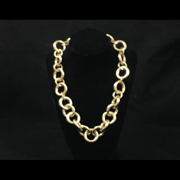 J Crew Chunky Gold Chain Choker Necklace - Picture 2 of 4